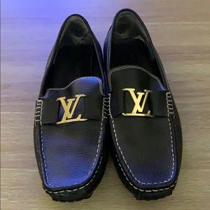 Genuine Men's Louis Vuitton Loafers - Black